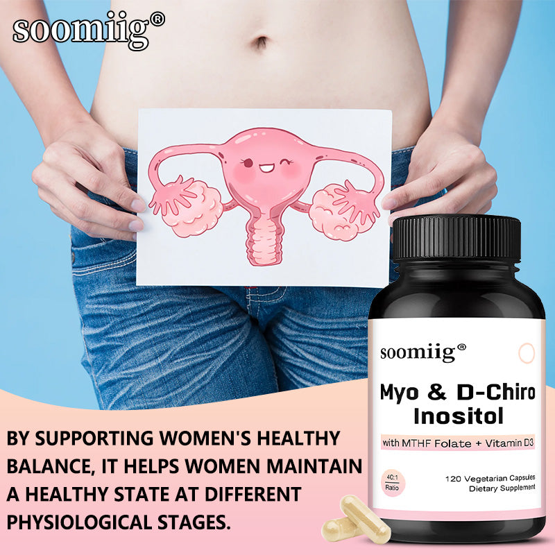 Soomiig® Myo & D-Chiro Inositol Supplement | 40:1 Ratio with MTHF Folate & Vitamin D3 for Women's Hormonal Balance