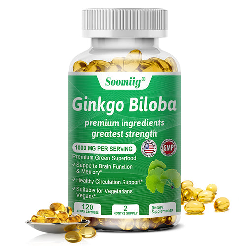 Ginkgo Biloba Cognitive - Herbal Cerebral Booster Optimizes Focus & Blood Flow.