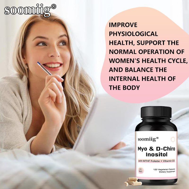 Soomiig® Myo & D-Chiro Inositol Supplement | 40:1 Ratio with MTHF Folate & Vitamin D3 for Women's Hormonal Balance