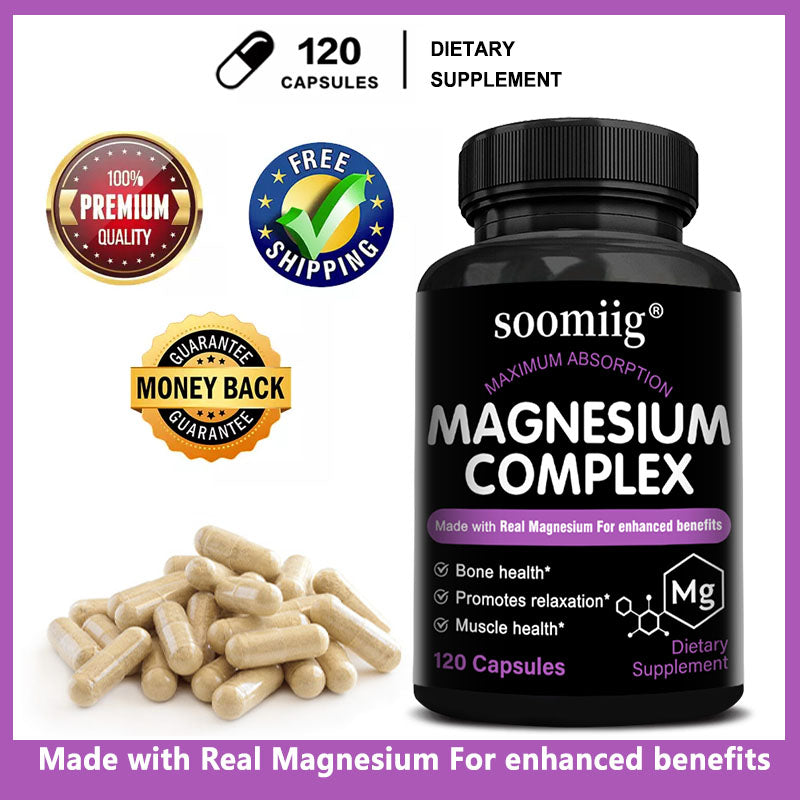 Soomiig® Magnesium Complex Supplement | Maximum Absorption Formula for Deep Sleep, Muscle Relaxation & Bone Health