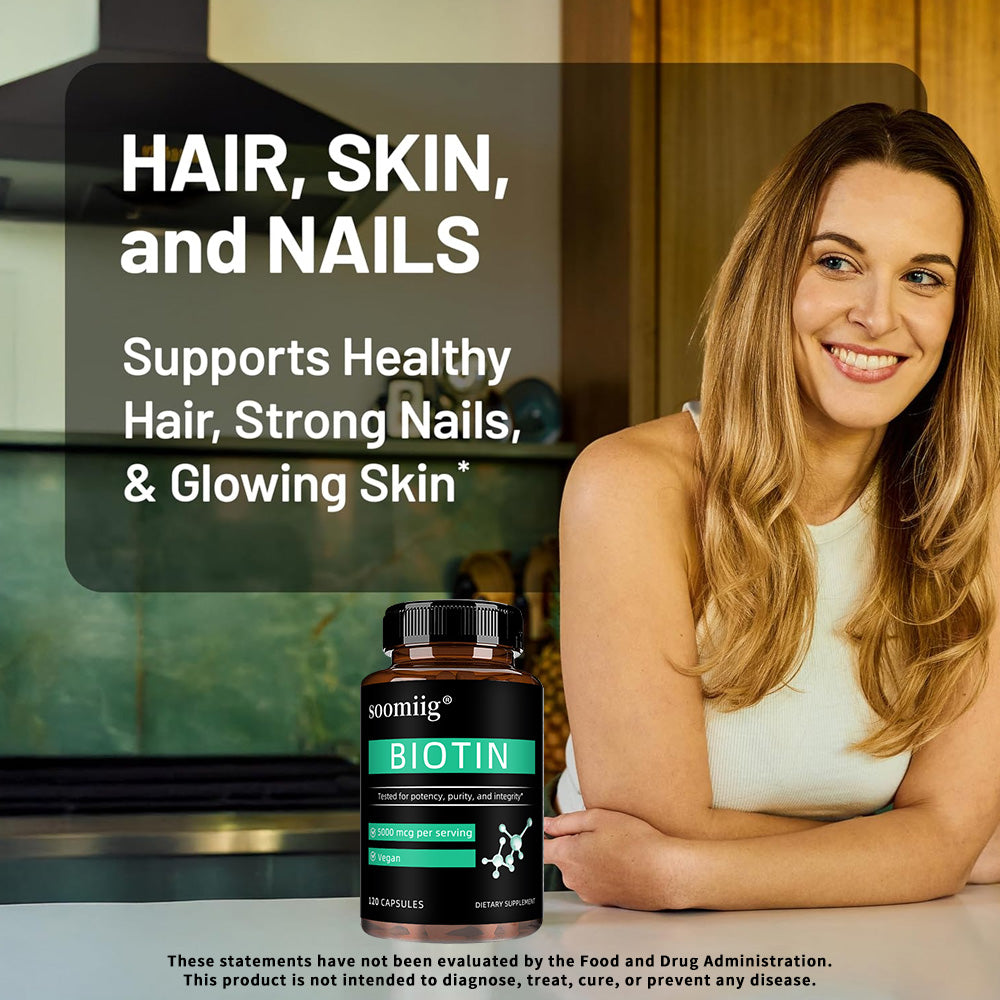 Soomiig® Biotin Hair, Skin & Nails Support Capsules