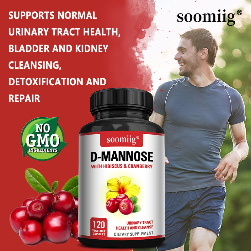 Soomiig® D-Mannose Supplement with Hibiscus & Cranberry | Advanced Urinary Tract Health & Bladder Cleanse Formula