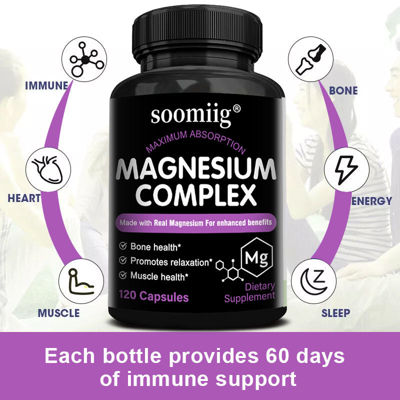 Soomiig® Magnesium Complex Supplement | Maximum Absorption Formula for Deep Sleep, Muscle Relaxation & Bone Health