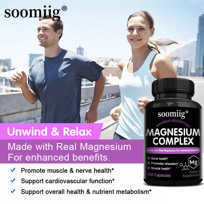 Soomiig® Magnesium Complex Supplement | Maximum Absorption Formula for Deep Sleep, Muscle Relaxation & Bone Health