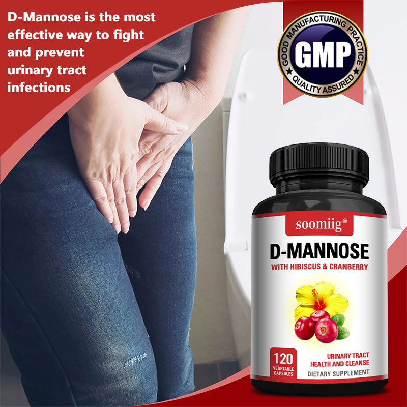 Soomiig® D-Mannose Supplement with Hibiscus & Cranberry | Advanced Urinary Tract Health & Bladder Cleanse Formula