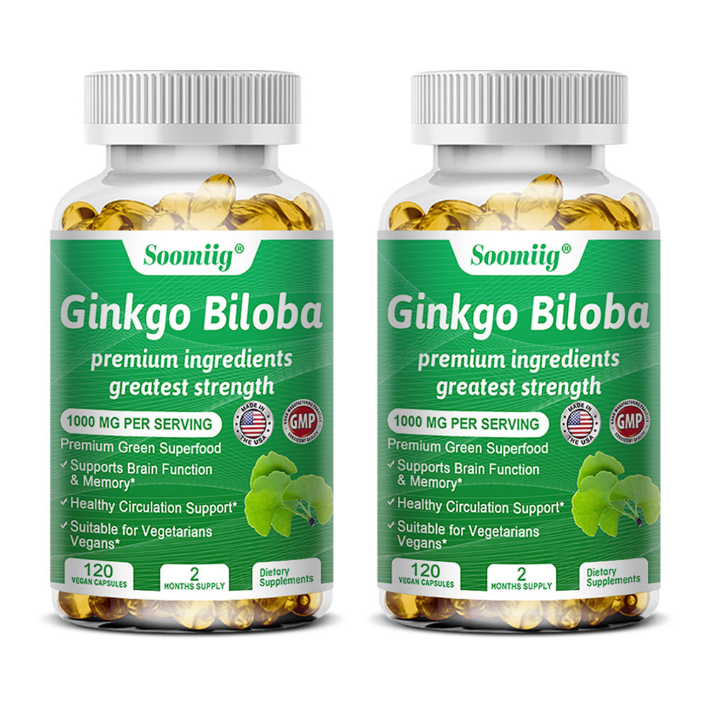 Ginkgo Biloba Cognitive - Herbal Cerebral Booster Optimizes Focus & Blood Flow.
