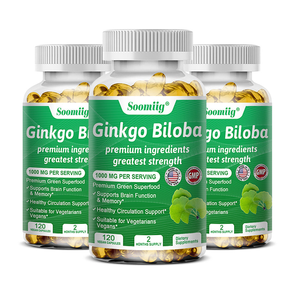 Ginkgo Biloba Cognitive - Herbal Cerebral Booster Optimizes Focus & Blood Flow.