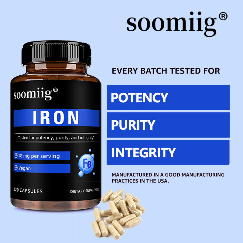 Soomiig® Iron Bisglycinate Gentle Iron Supplement Capsules