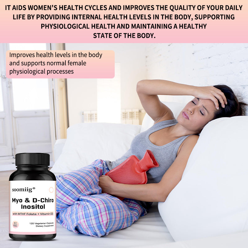Soomiig® Myo & D-Chiro Inositol Supplement | 40:1 Ratio with MTHF Folate & Vitamin D3 for Women's Hormonal Balance