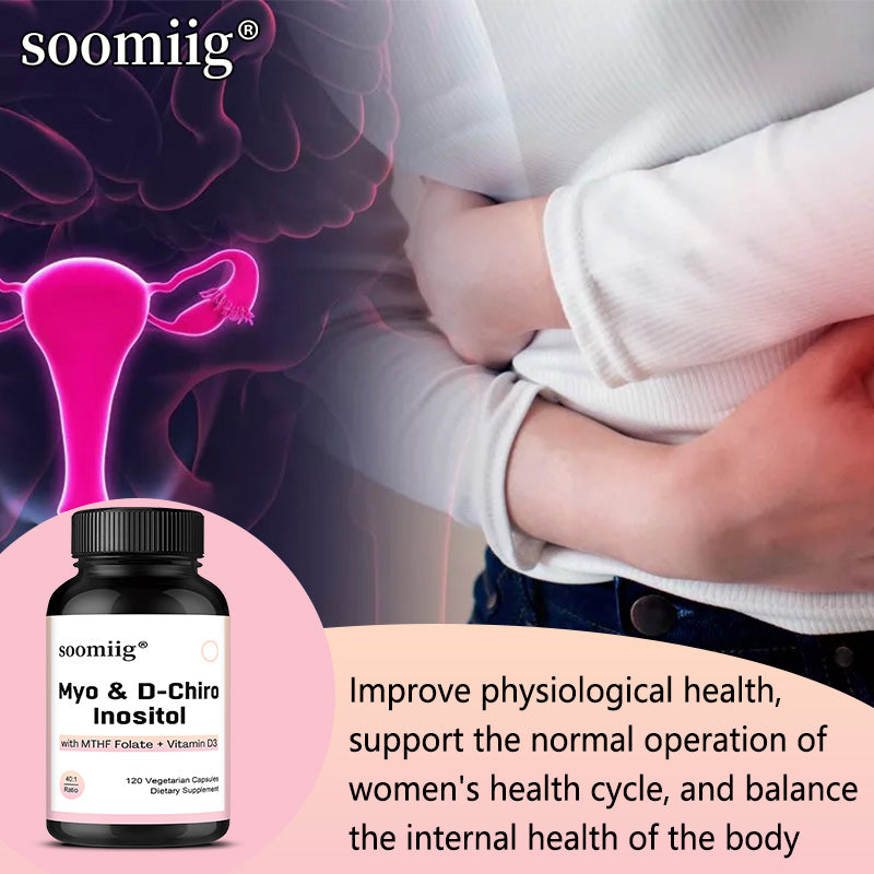 Soomiig® Myo & D-Chiro Inositol Supplement | 40:1 Ratio with MTHF Folate & Vitamin D3 for Women's Hormonal Balance