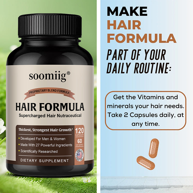 Soomiig® Supercharged Hair Growth Formula with 27 Powerful Ingredients & Natural Vitamins