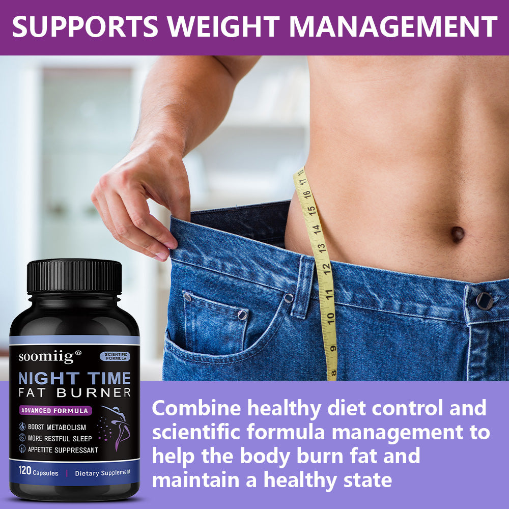 Soomiig® Night Time Fat Burner & Sleep Support Supplement with Melatonin & Natural Extracts