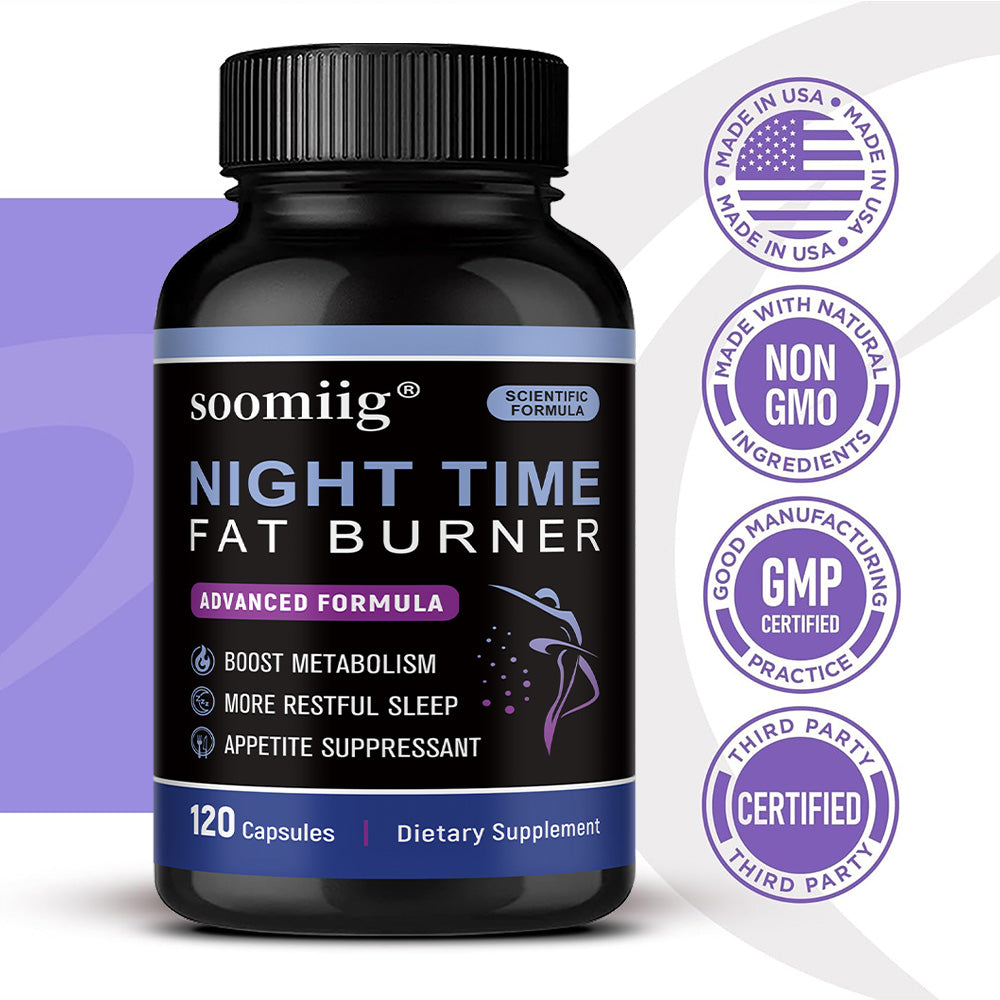 Soomiig® Night Time Fat Burner & Sleep Support Supplement with Melatonin & Natural Extracts