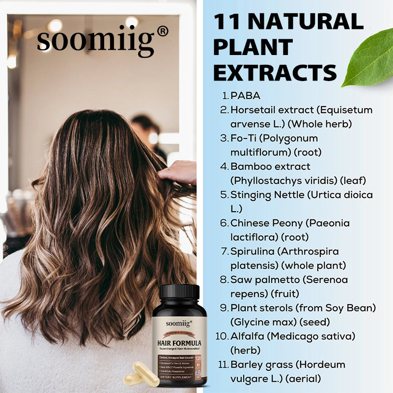 Soomiig® Supercharged Hair Growth Formula with 27 Powerful Ingredients & Natural Vitamins