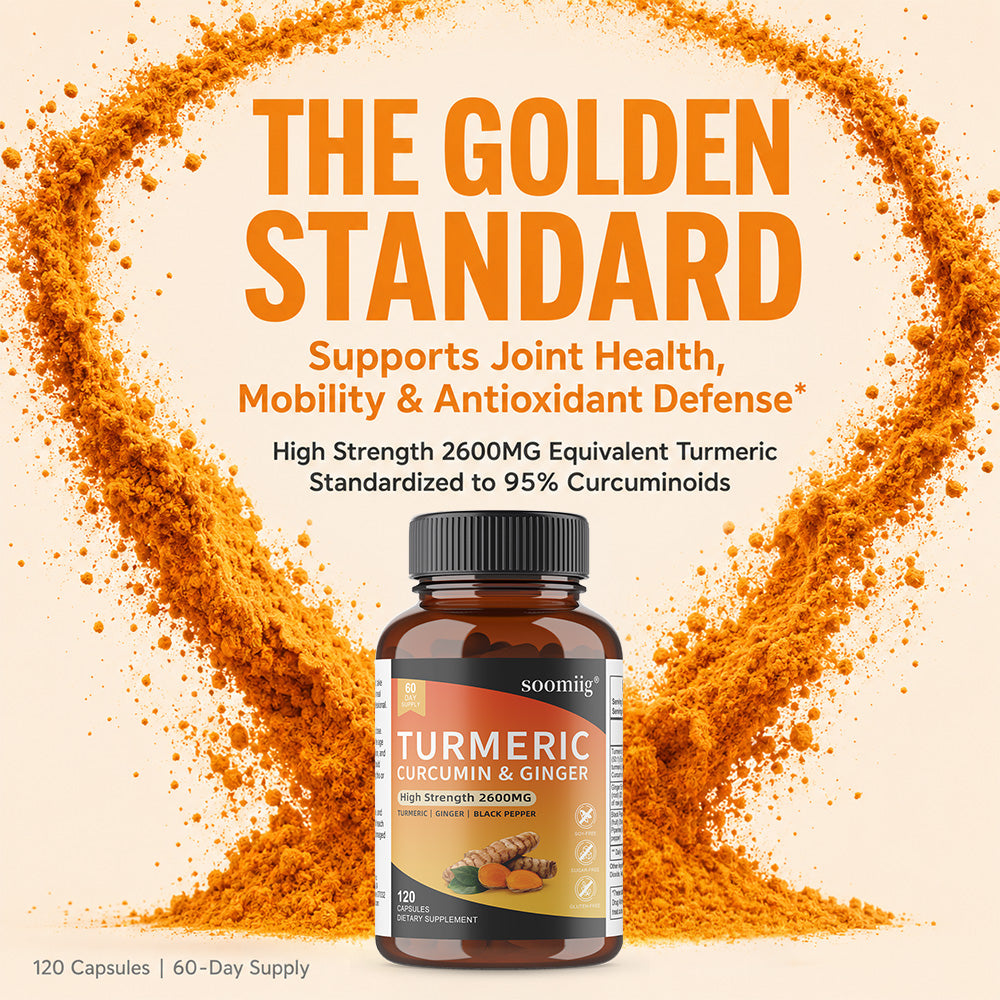 Soomiig® Turmeric Curcumin & Ginger Supplement | Joint Support & Antioxidant Formula