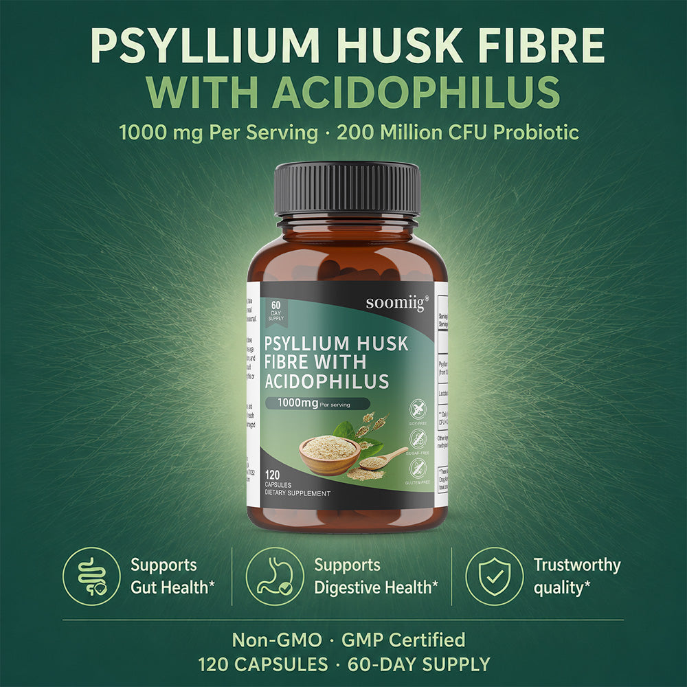Soomiig® Psyllium Husk Fibre with Acidophilus Capsules