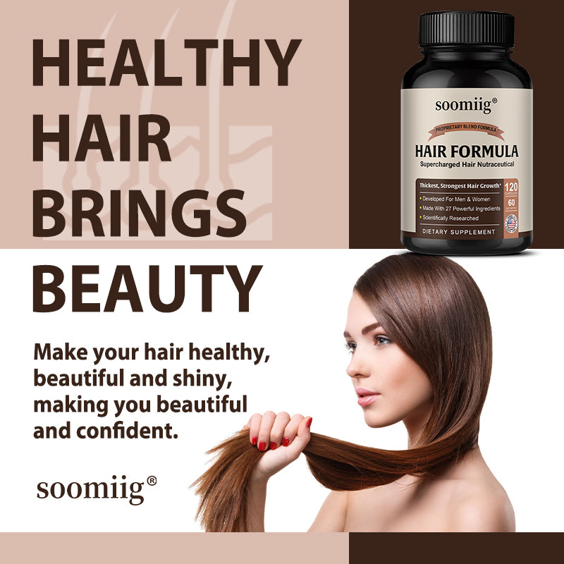 Soomiig® Supercharged Hair Growth Formula with 27 Powerful Ingredients & Natural Vitamins