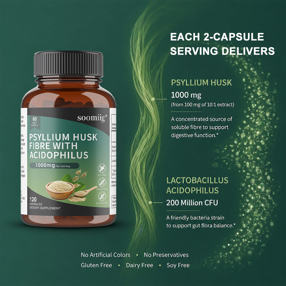 Soomiig® Psyllium Husk Fibre with Acidophilus Capsules