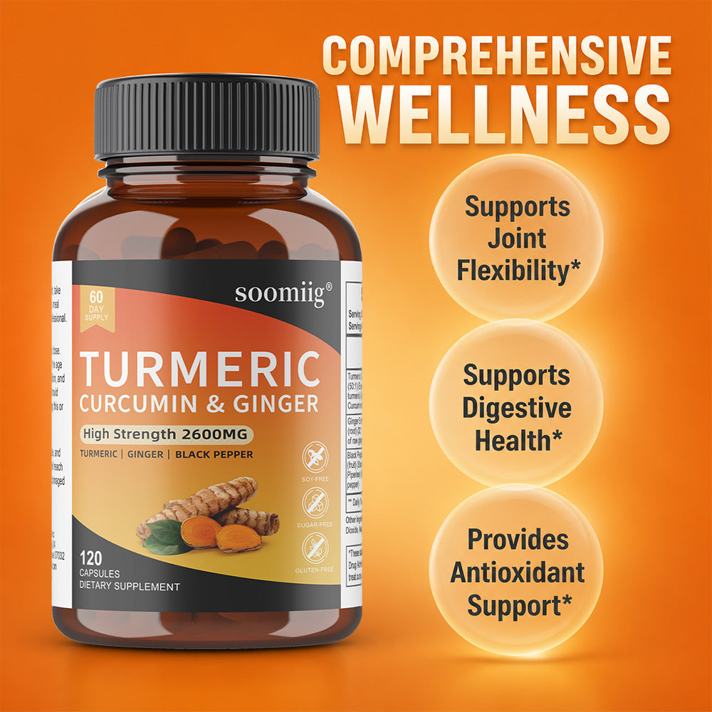 Soomiig® Turmeric Curcumin & Ginger Supplement | Joint Support & Antioxidant Formula