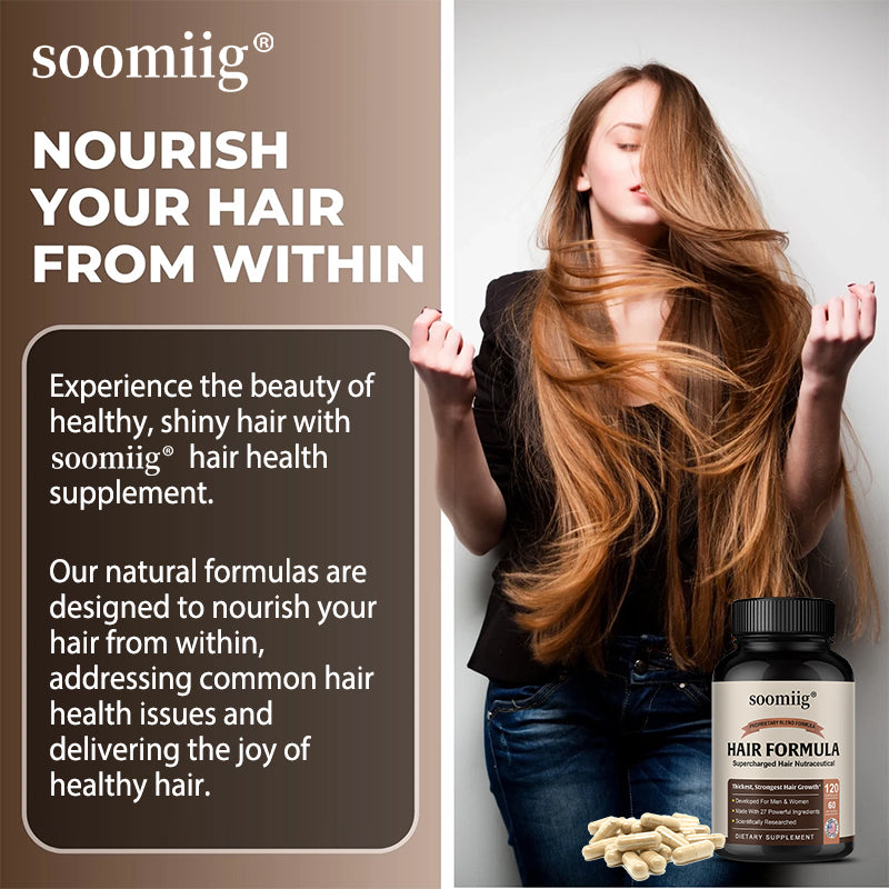 Soomiig® Supercharged Hair Growth Formula with 27 Powerful Ingredients & Natural Vitamins
