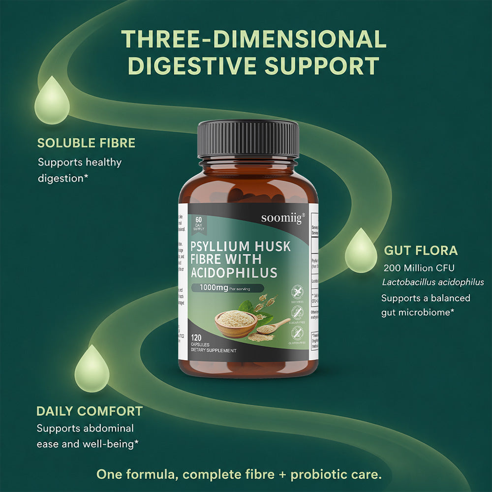 Soomiig® Psyllium Husk Fibre with Acidophilus Capsules