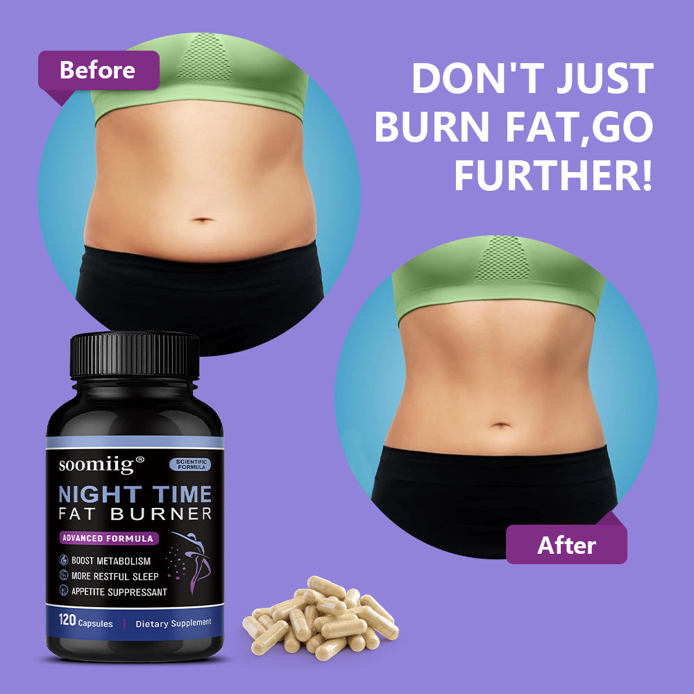 Soomiig® Night Time Fat Burner & Sleep Support Supplement with Melatonin & Natural Extracts