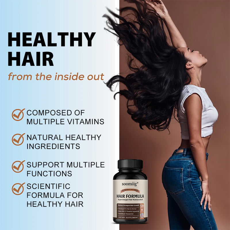 Soomiig® Supercharged Hair Growth Formula with 27 Powerful Ingredients & Natural Vitamins