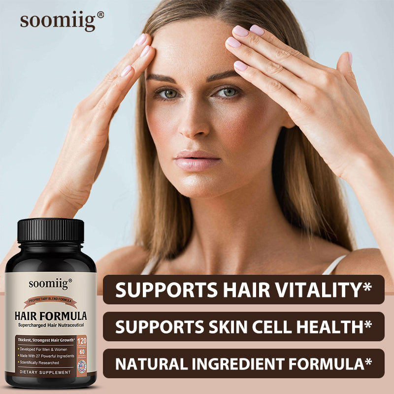 Soomiig® Supercharged Hair Growth Formula with 27 Powerful Ingredients & Natural Vitamins