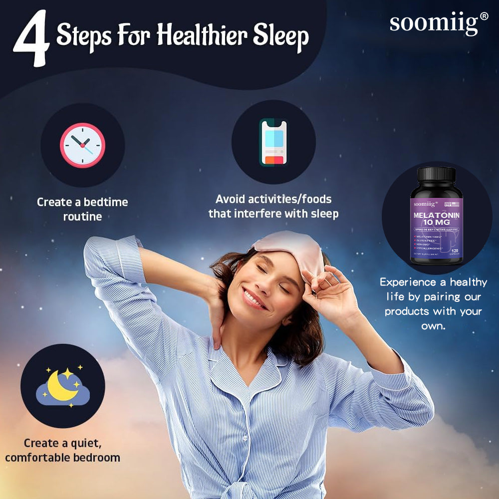 Soomiig® Melatonin Natural Sleep Support & Relaxation Supplement