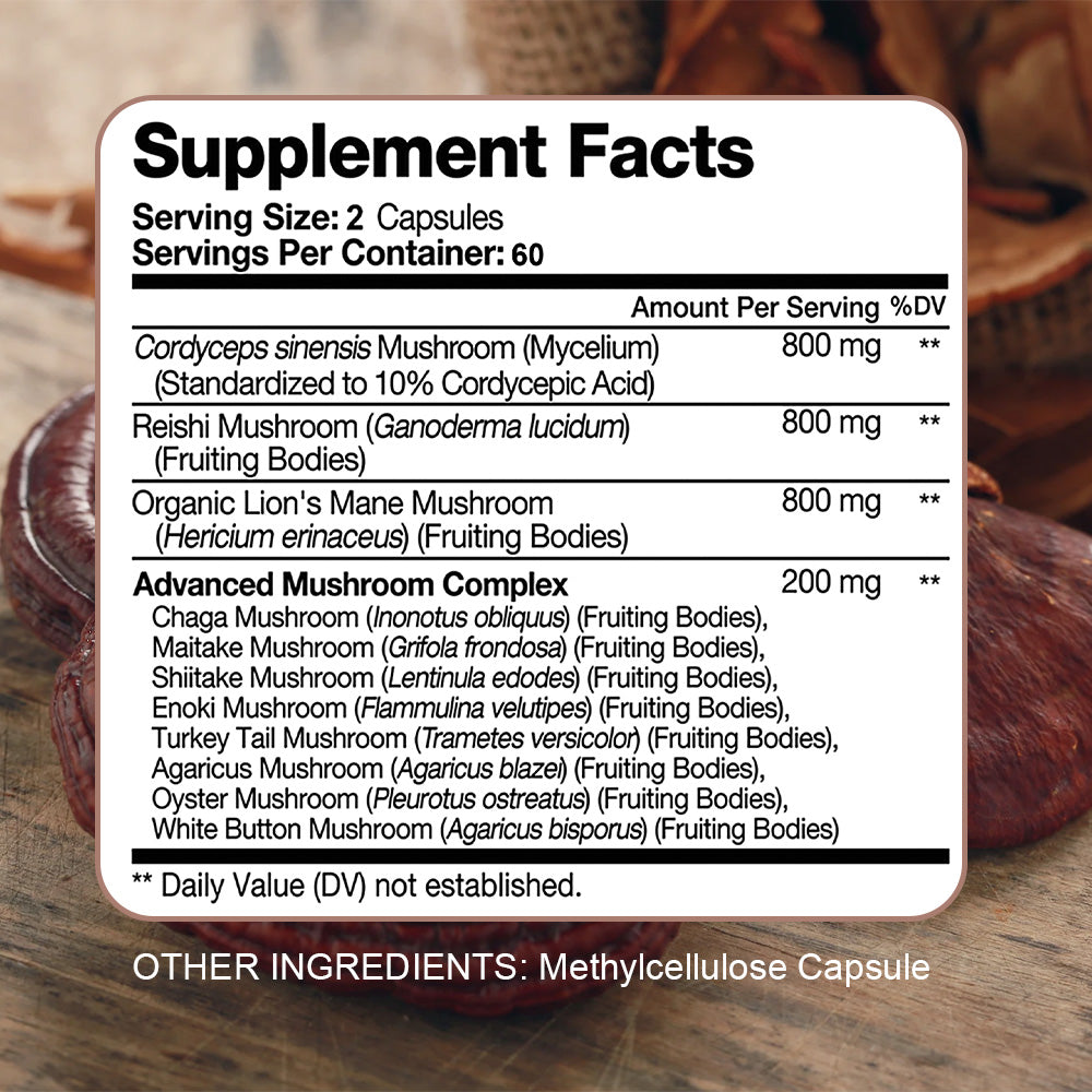 Mushroom Complex - 11-in-1 Mushroom Blend Fuels Sharp Mind & Immunity