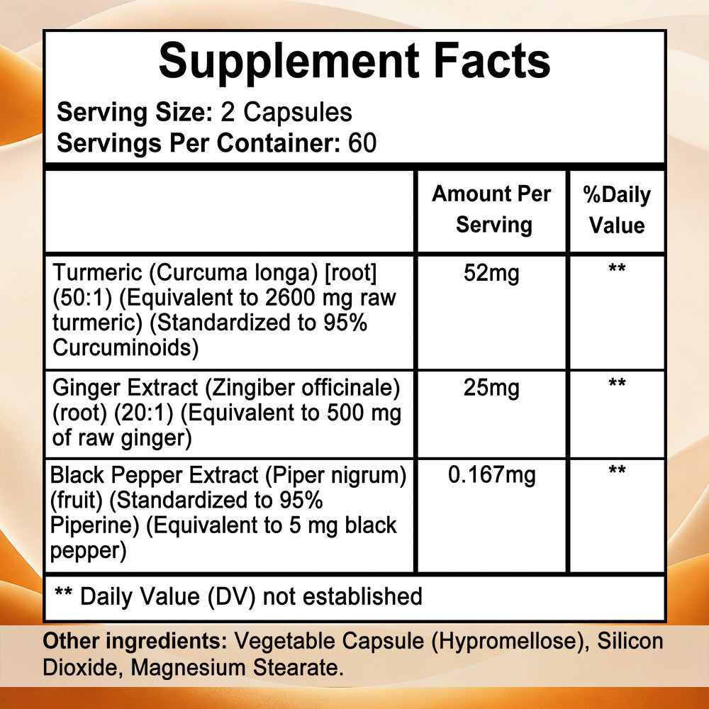 Soomiig® Turmeric Curcumin & Ginger Supplement | Joint Support & Antioxidant Formula