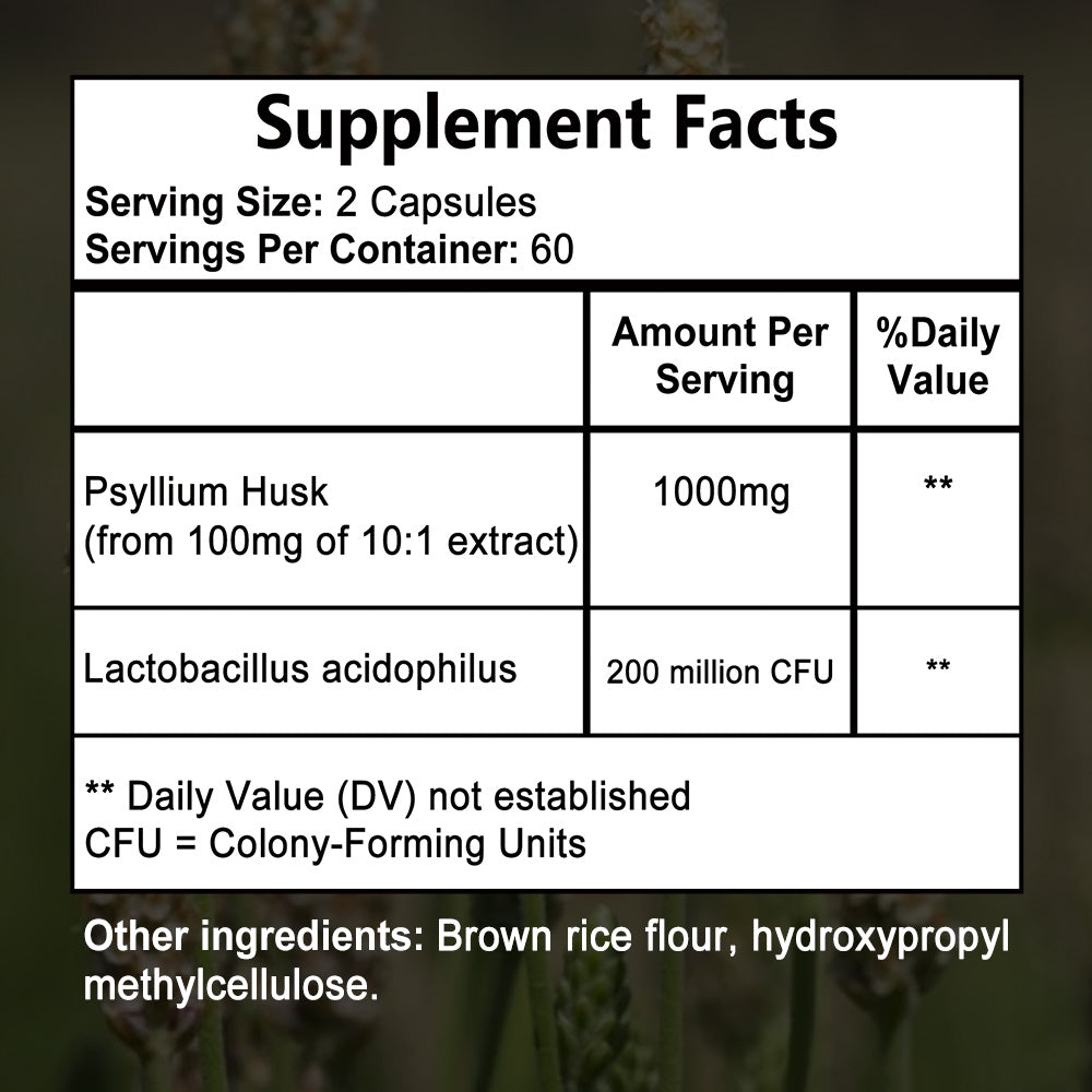 Soomiig® Psyllium Husk Fibre with Acidophilus Capsules