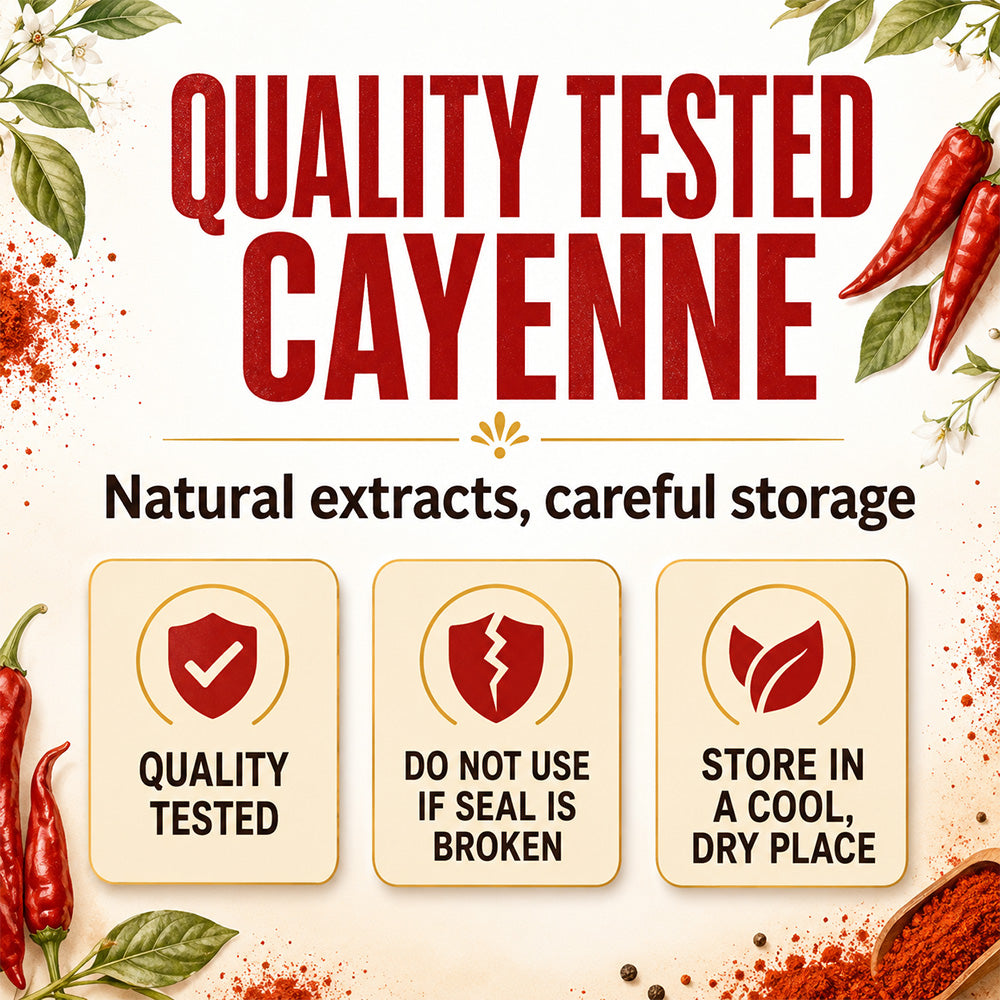 Bcuelov Cayenne Pepper Complex Supplement Capsules, with Grape Seed, Hawthorn, Beetroot, Turmeric & Vitamins D3‑K2‑E, 120 Capsules