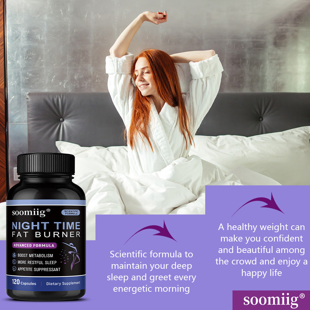 Soomiig® Night Time Fat Burner & Sleep Support Supplement with Melatonin & Natural Extracts