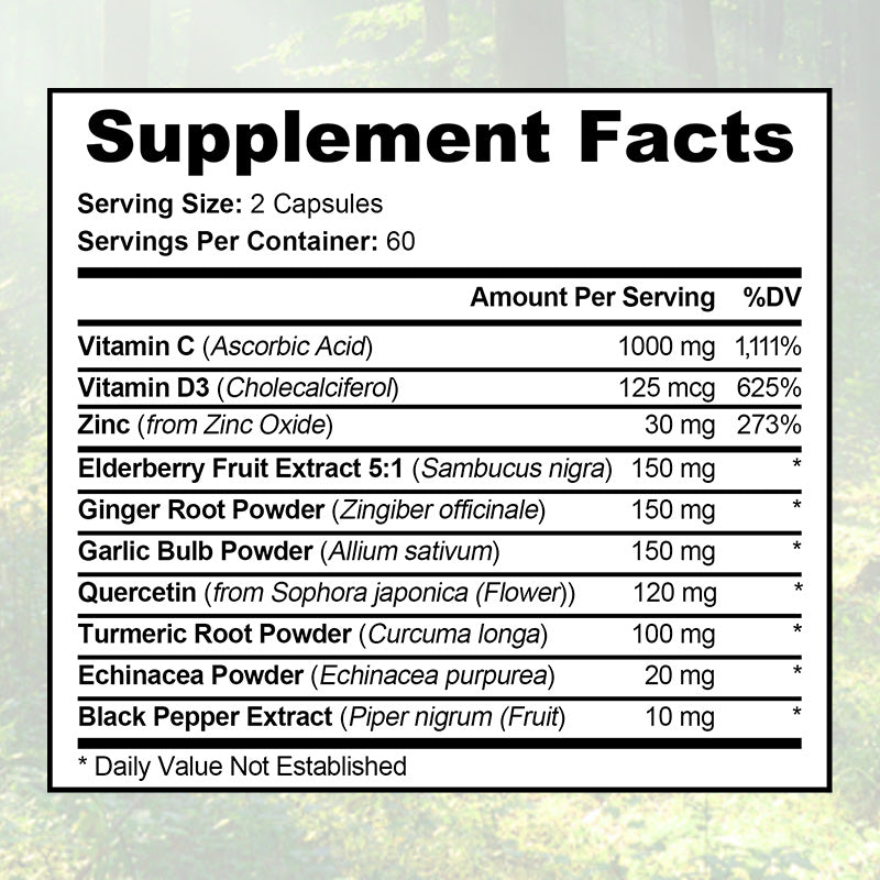 Soomiig® Immune System Defense 10-in-1 | Vitamin C, D3, Elderberry, Turmeric & Herbal Support