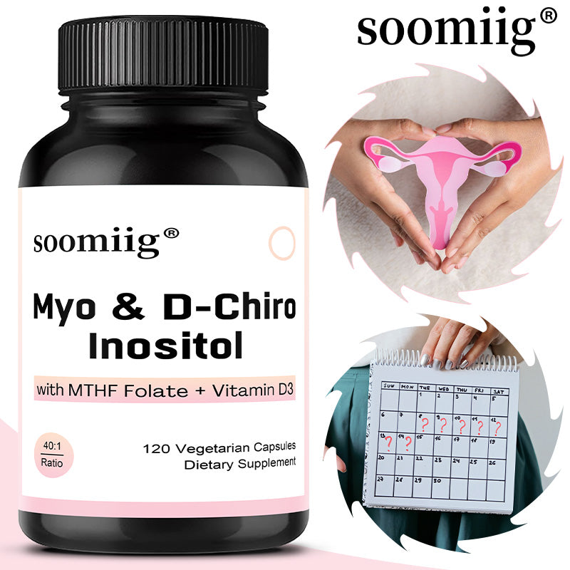 Soomiig® Myo & D-Chiro Inositol Supplement | 40:1 Ratio with MTHF Folate & Vitamin D3 for Women's Hormonal Balance