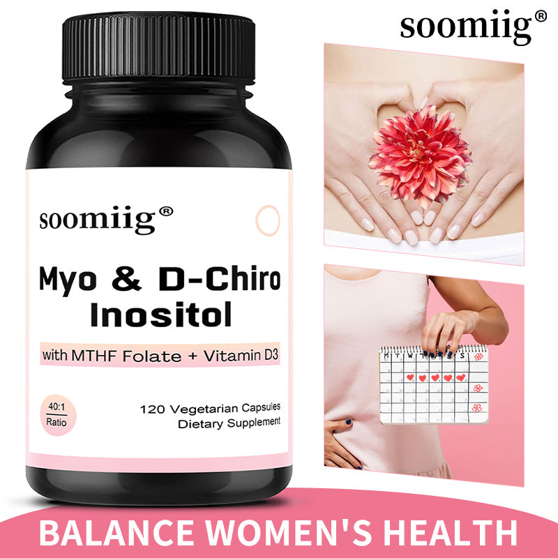 Soomiig® Myo & D-Chiro Inositol Supplement | 40:1 Ratio with MTHF Folate & Vitamin D3 for Women's Hormonal Balance