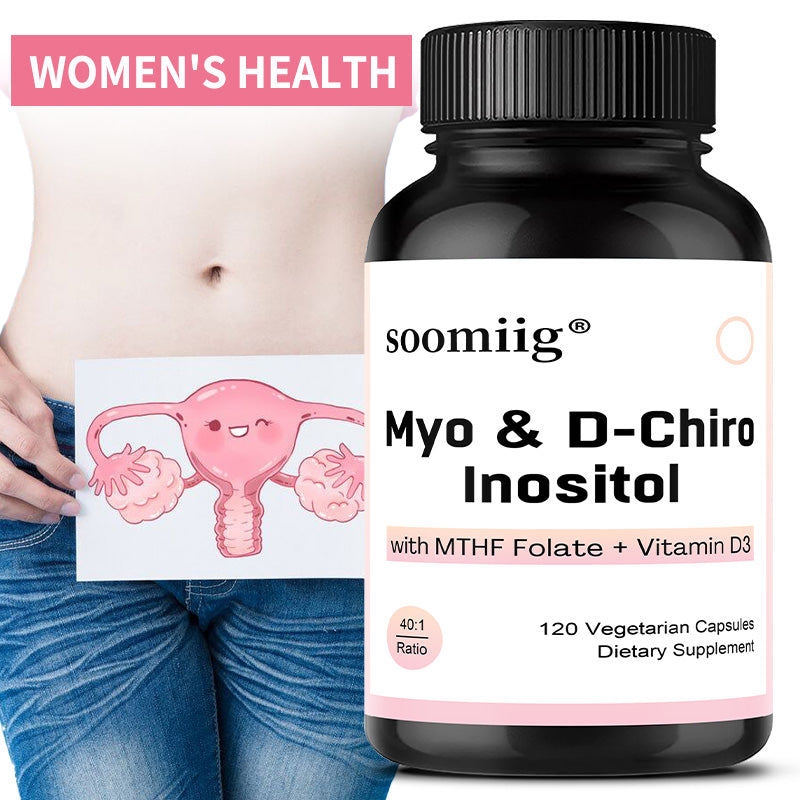 Soomiig® Myo & D-Chiro Inositol Supplement | 40:1 Ratio with MTHF Folate & Vitamin D3 for Women's Hormonal Balance