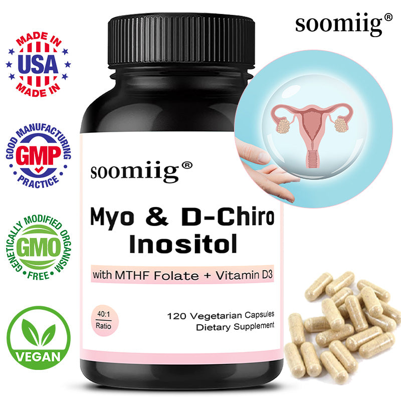 Soomiig® Myo & D-Chiro Inositol Supplement | 40:1 Ratio with MTHF Folate & Vitamin D3 for Women's Hormonal Balance