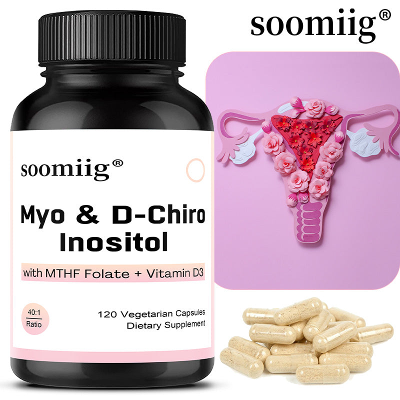 Soomiig® Myo & D-Chiro Inositol Supplement | 40:1 Ratio with MTHF Folate & Vitamin D3 for Women's Hormonal Balance